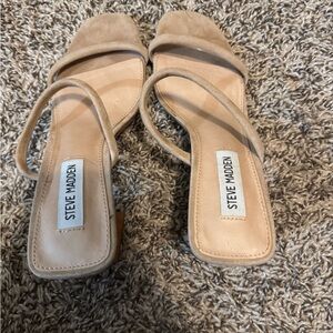 Steve Madden Women's Beige Suede Block Heels